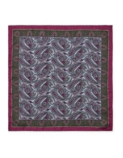 Acciaio Paisley Silk Pochette In Bordeaux