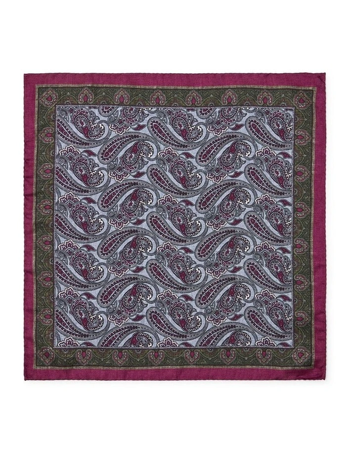 Acciaio Paisley Silk Pochette In Bordeaux image 1