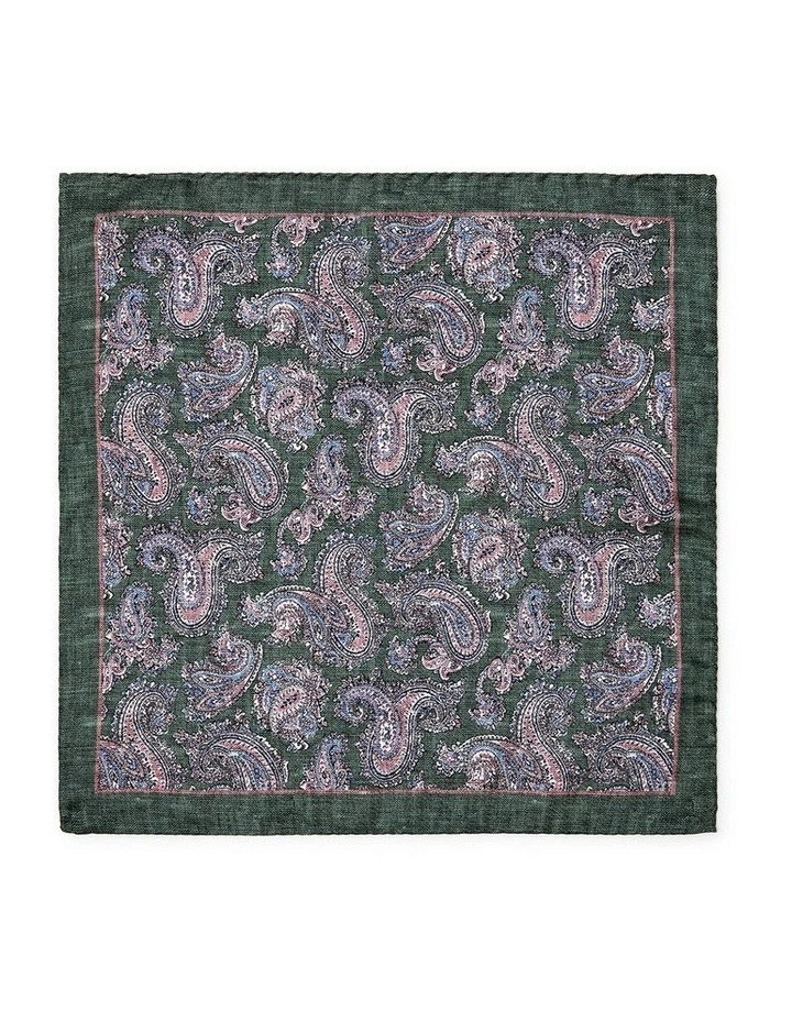 Oliva Paisley Silk Pochette In Olive image 1