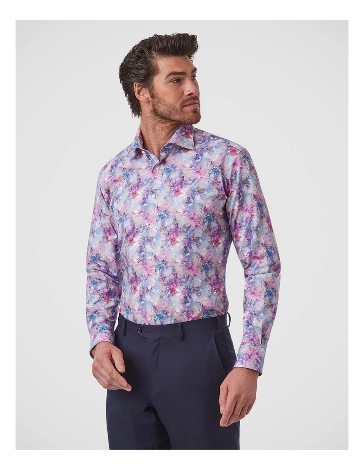 Marcell Tailored Fit Shirt In Pink image 3