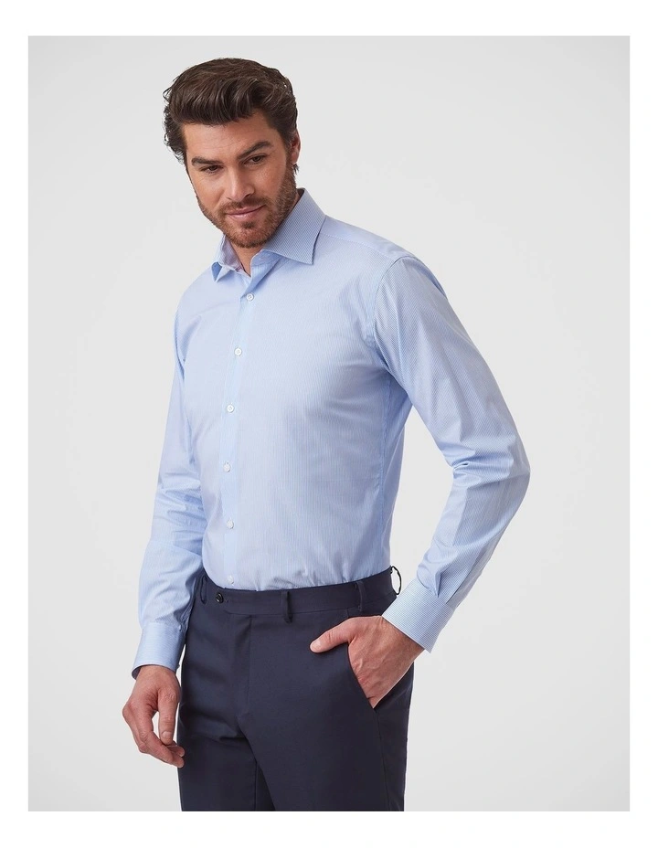 Marcell Tailored Fit Shirt In Light Blue image 3