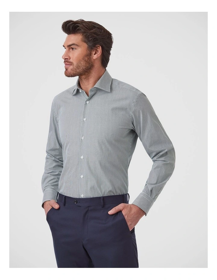 Marcell Tailored Fit Shirt In Olive image 3