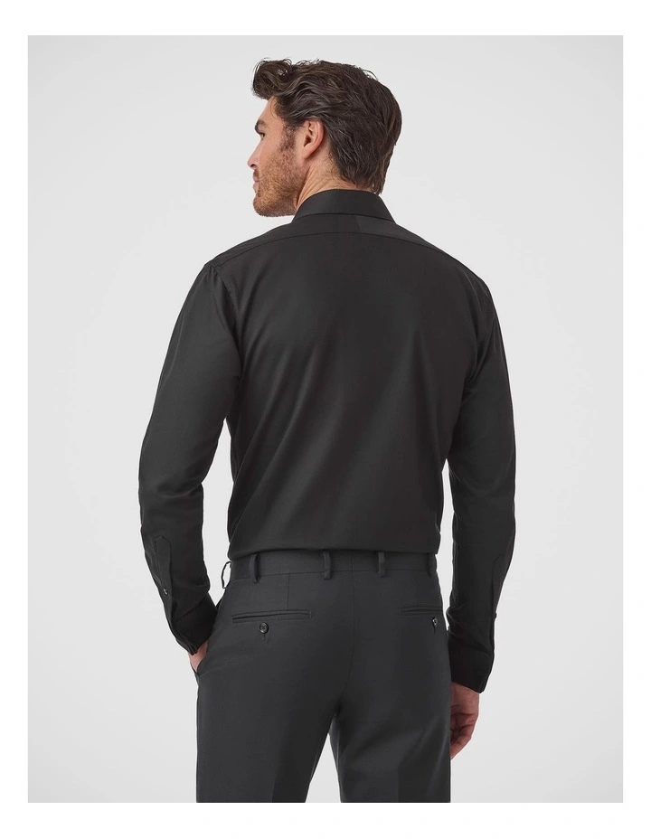 Turbina Tailored Fit French Cuff Shirt In Black image 4