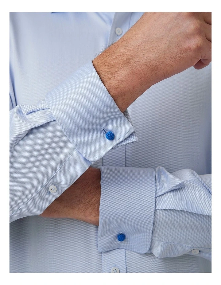 Turbina Tailored Fit French Cuff Shirt In Light Blue image 2