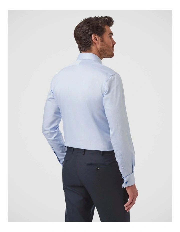 Turbina Tailored Fit French Cuff Shirt In Light Blue image 4