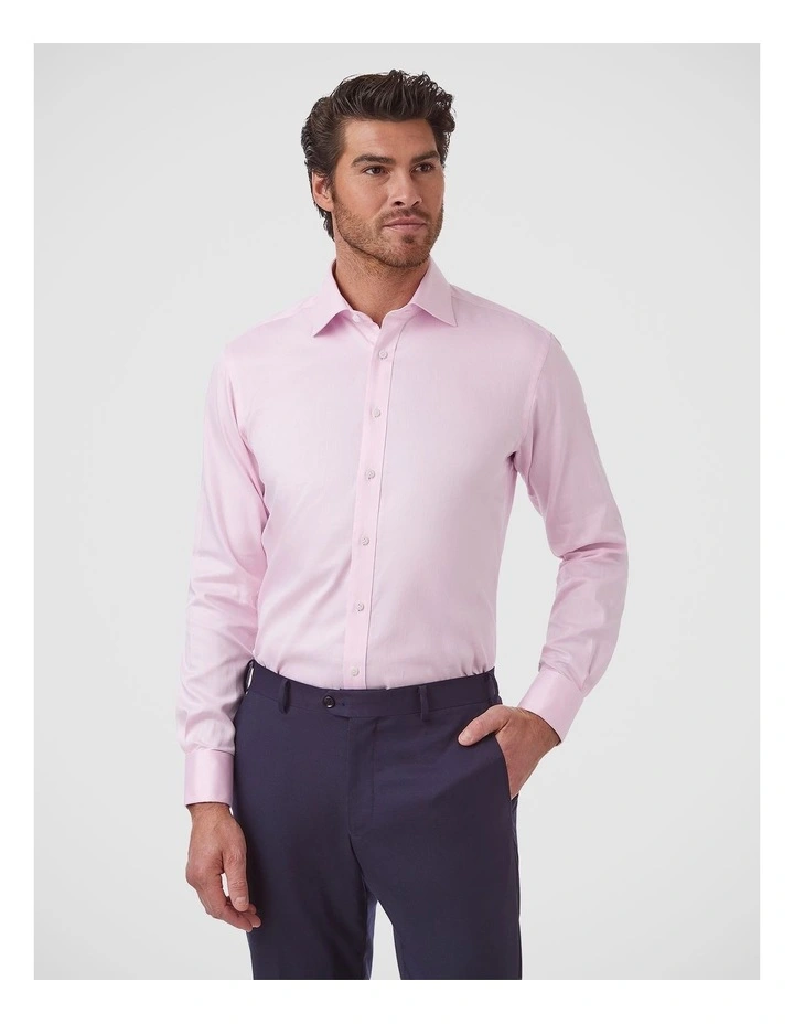 Turbina Tailored Fit French Cuff Shirt In Pink image 1