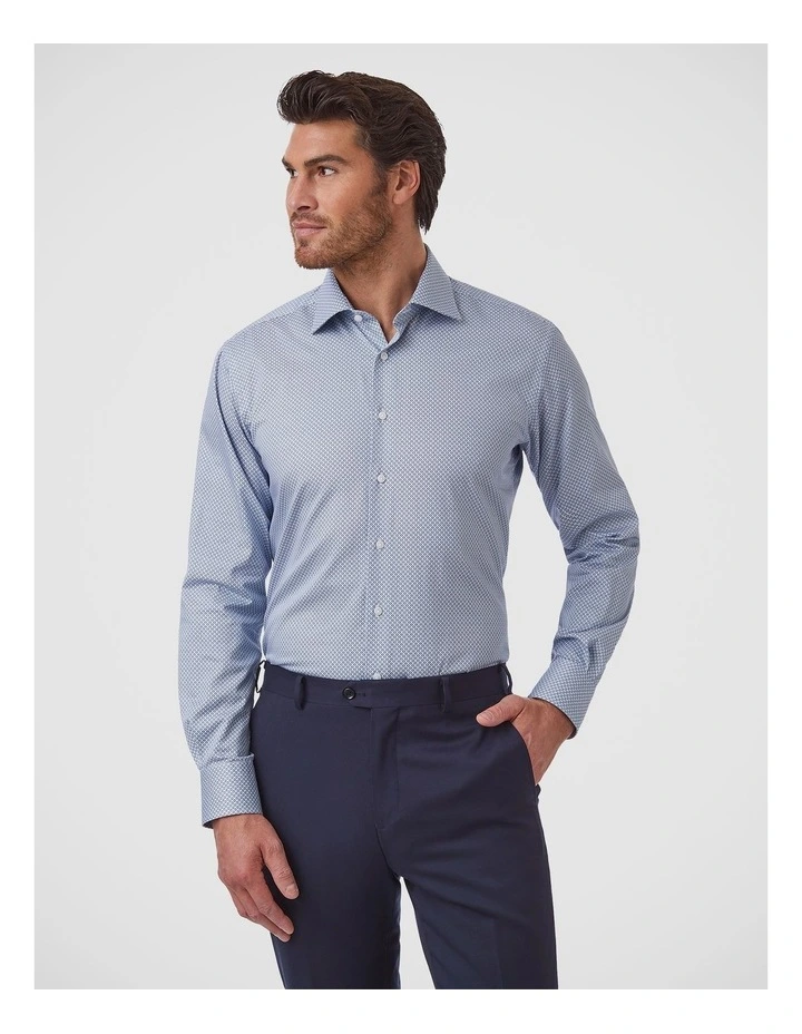 Marcell Tailored Fit Shirt In Navy image 1