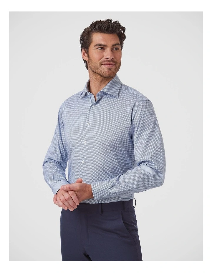 Marcell Tailored Fit Shirt In Navy image 3