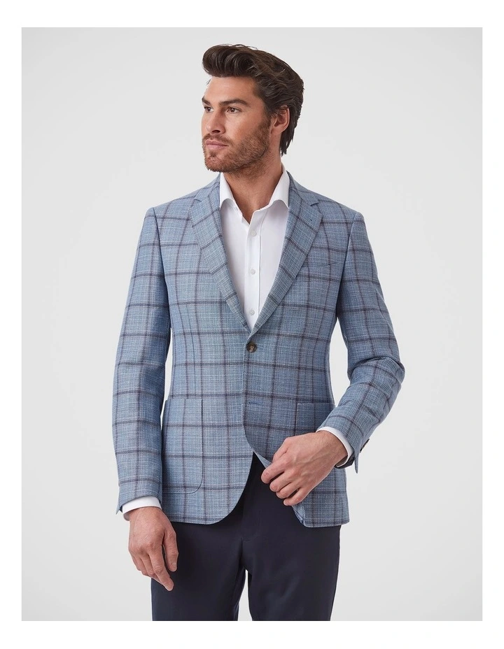 Daniele Tailored Fit Sports Jacket In Light Blue image 1