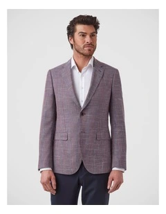 Angelo Tailored Fit Jacket In Bordeaux