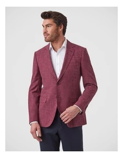 Angelo Tailored Fit Sports Jacket In Bordeaux