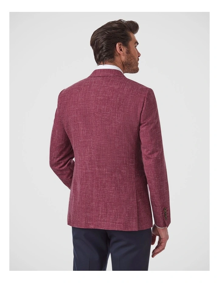 Angelo Tailored Fit Sports Jacket In Bordeaux image 3