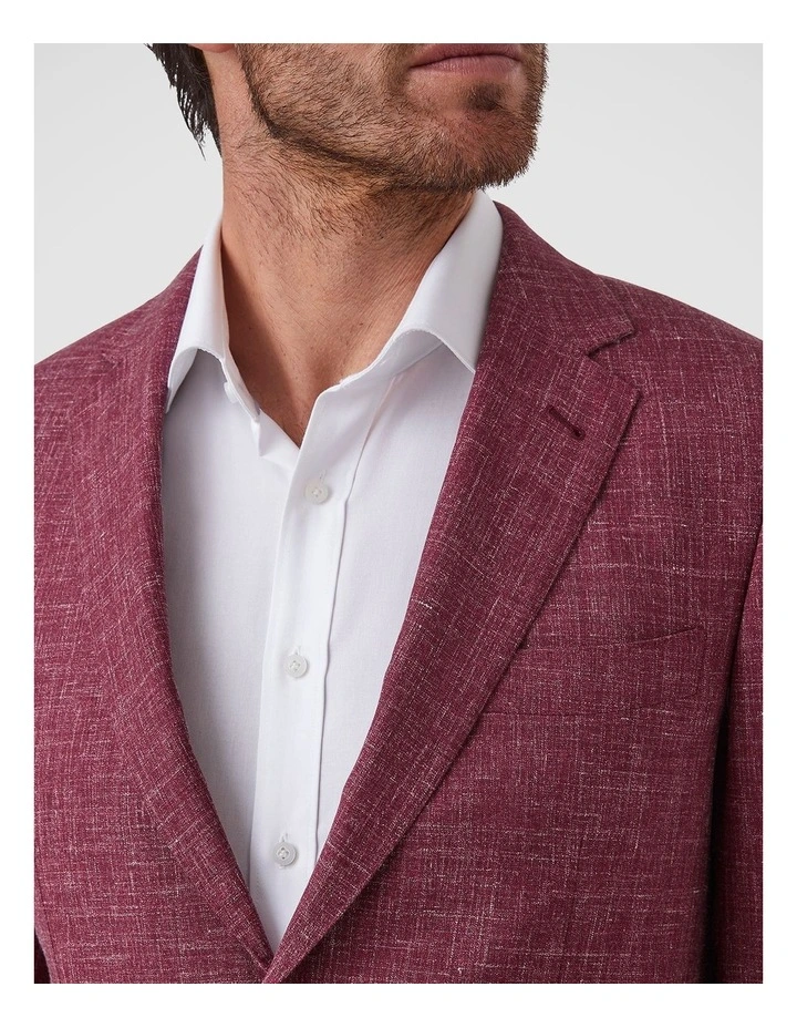 Angelo Tailored Fit Sports Jacket In Bordeaux image 4
