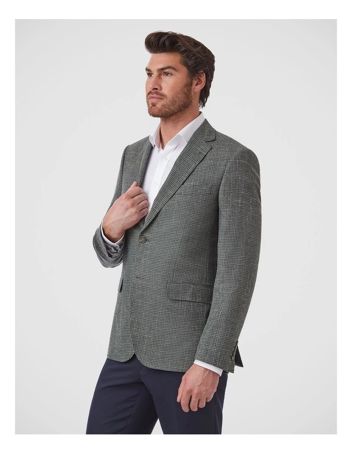 Angelo Tailored Fit Sports Jacket In Olive image 2