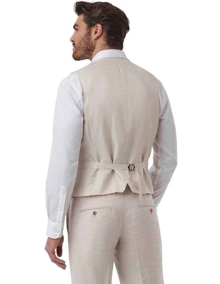 Fawkner Modern Fit Vest In Sand image 2