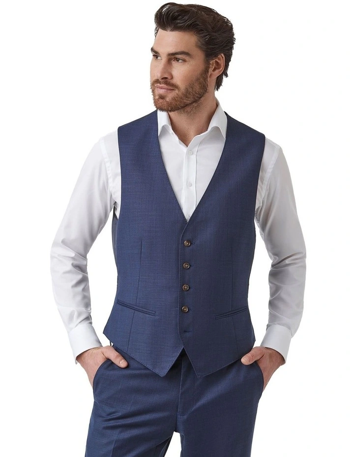 Fawkner Modern Fit Vest In Blue image 1