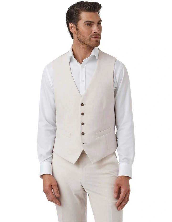 Taurus Tailored Fit Vest In Stone image 1