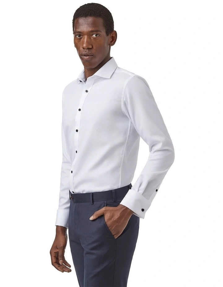 Westgarth Slim Fit BB Shirt in White image 4