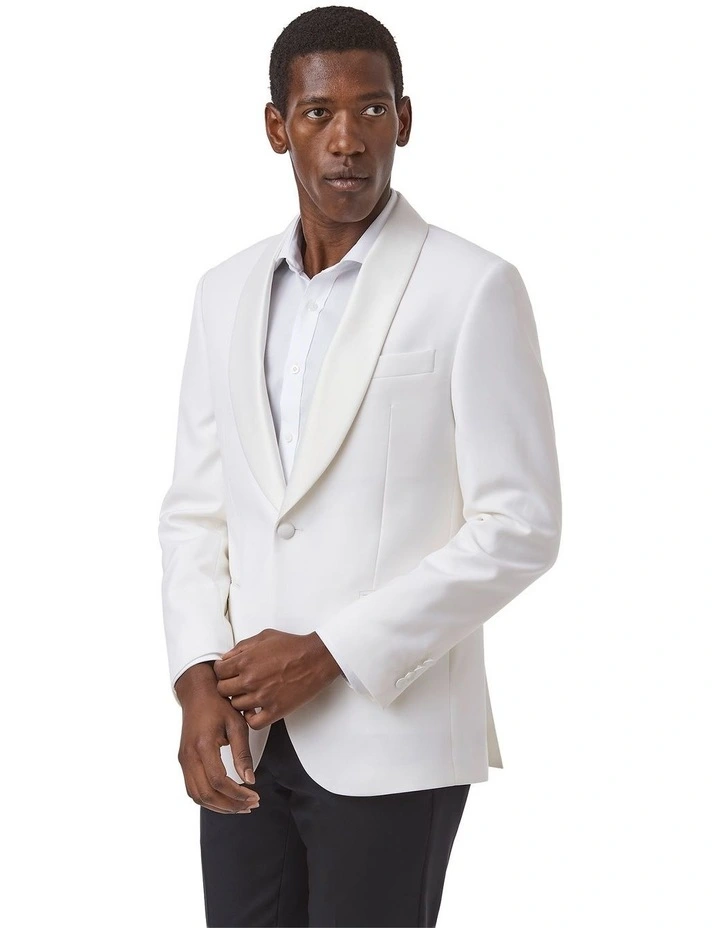Ascot Slim Fit Jacket in White image 2