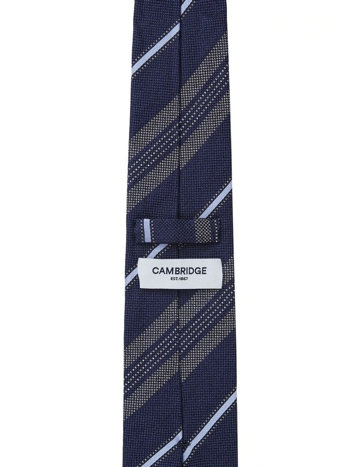 Multi Stripe Silk Tie In Grey image 2