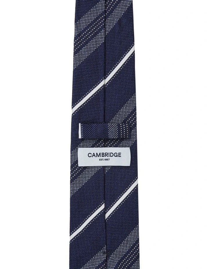Multi Stripe Silk Tie In White image 2