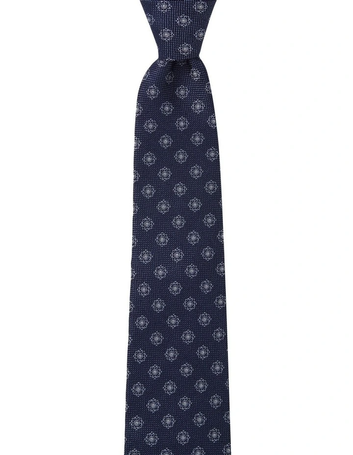 Neat Foulard Silk Tie in Blue image 1