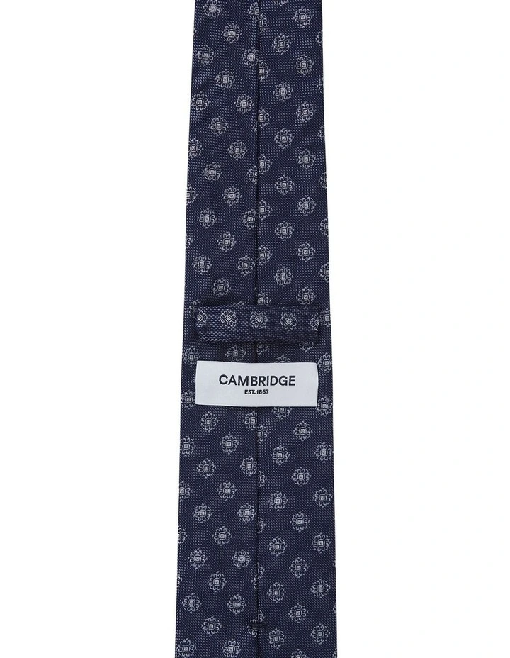 Neat Foulard Silk Tie in Blue image 2