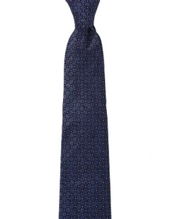 Tiling Silk 7.5cm Tie In Blue