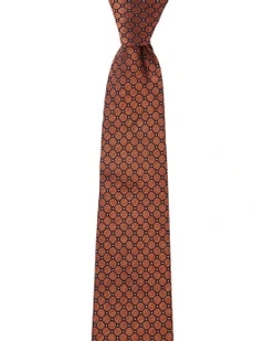 Tiling Silk 7.5cm Tie In Rust