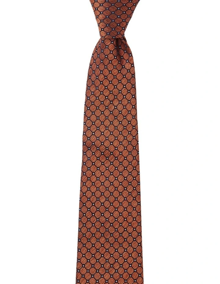 Tiling Silk 7.5cm Tie In Rust image 1