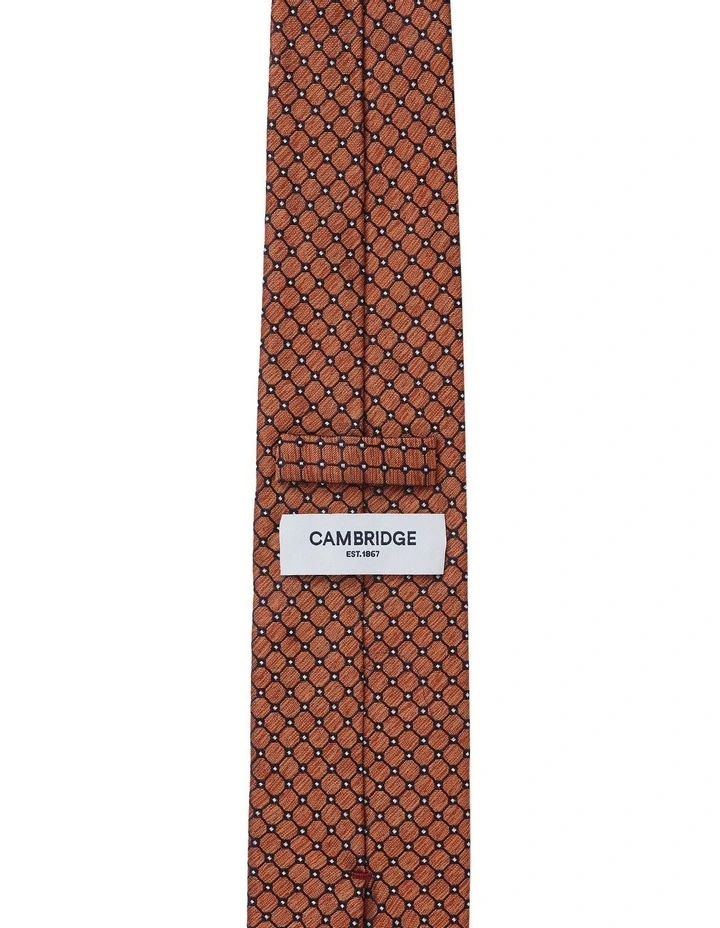 Tiling Silk 7.5cm Tie In Rust image 2