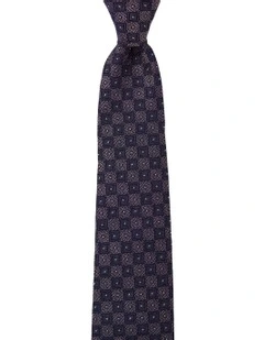 Checker Foulard Silk 7.5cm Tie In Pink