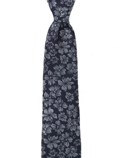 Flora Silk Tie in Denim