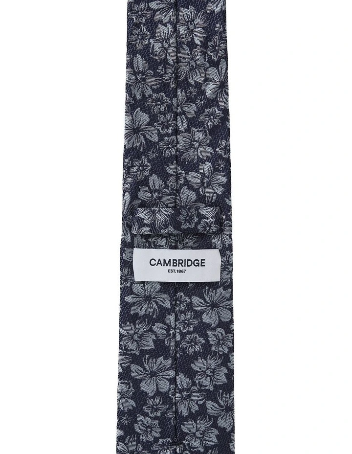 Flora Silk Tie in Denim image 2