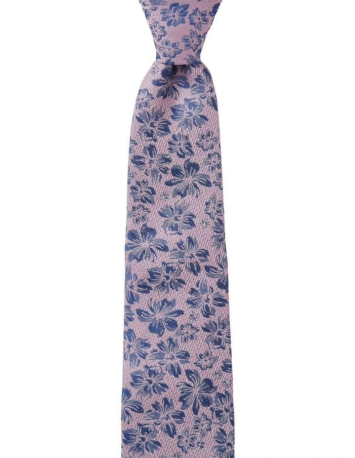 Flora Silk Tie in Pink image 1