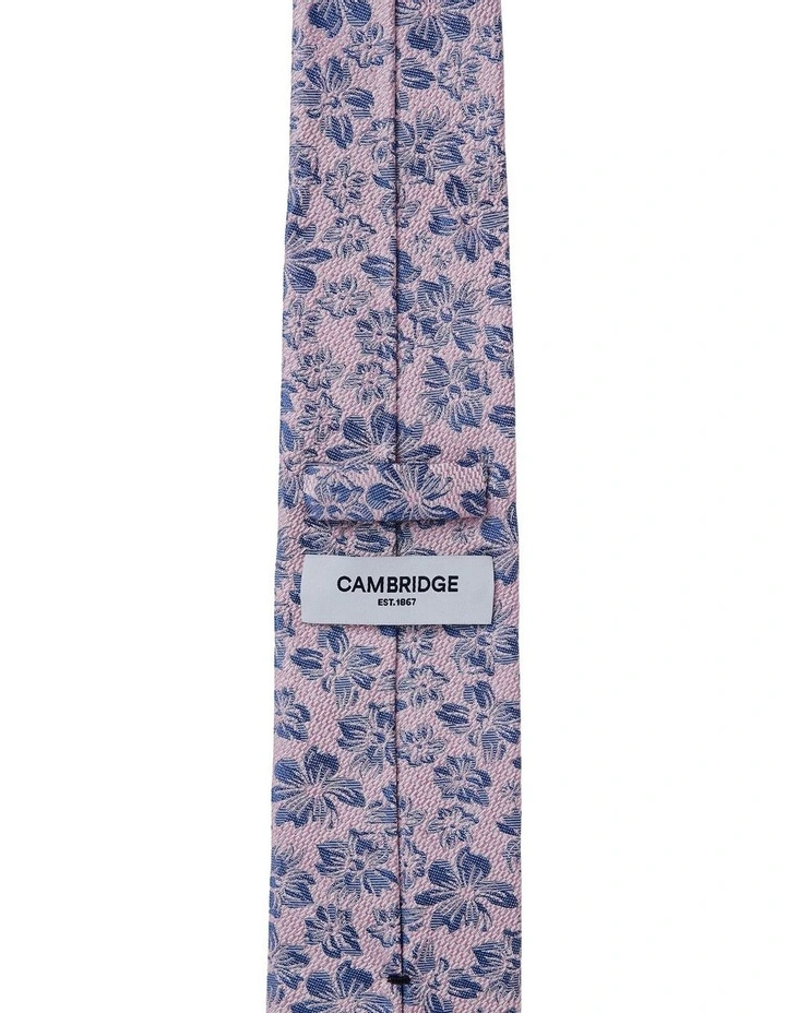 Flora Silk Tie in Pink image 2