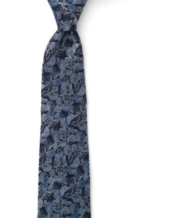 Leaves Silk Tie In Blue