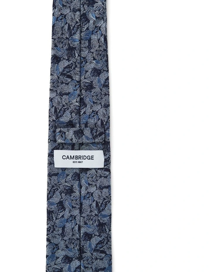 Leaves Silk Tie In Blue image 2