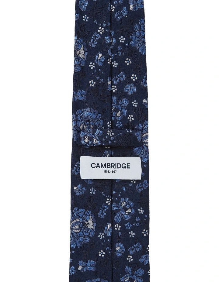 Floral Silk Tie In Blue image 2