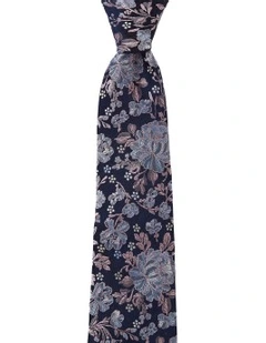 Floral Silk Tie In Pink