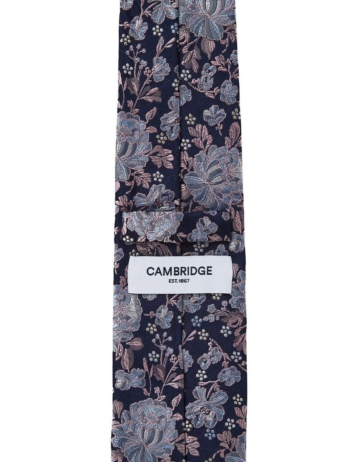 Floral Silk Tie In Pink image 2