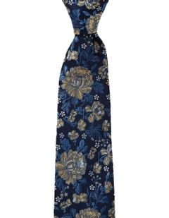 Floral Silk Tie In Yellow