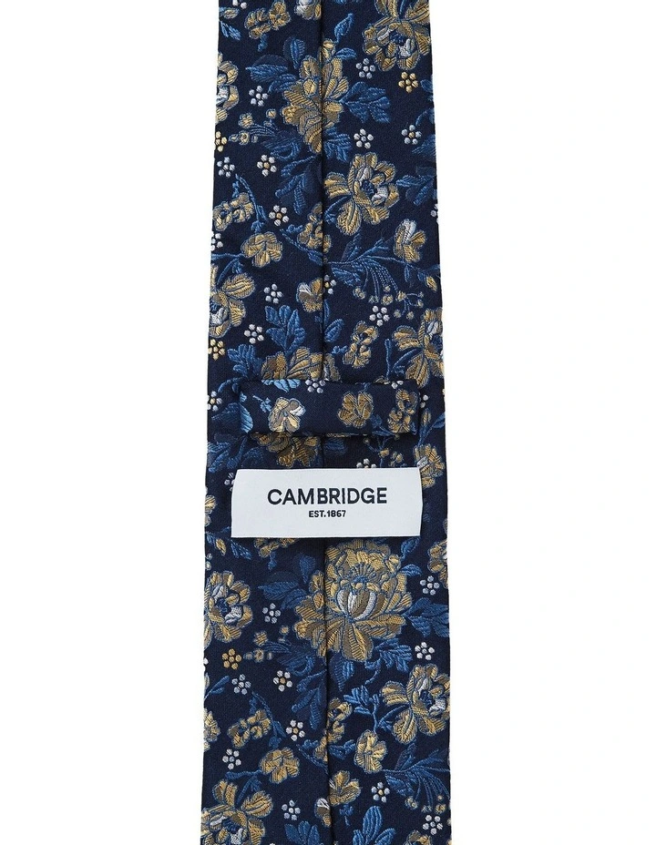 Floral Silk Tie In Yellow image 2