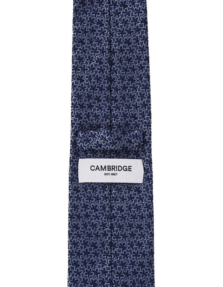 Micro Floral Silk Tie In Blue image 2