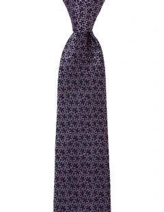 Micro Floral Silk Tie In Pink