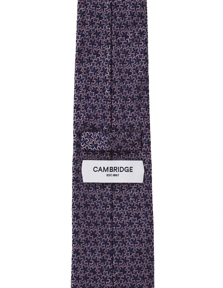 Micro Floral Silk Tie In Pink image 2