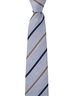 Stripe Linen & Silk Tie In Sky