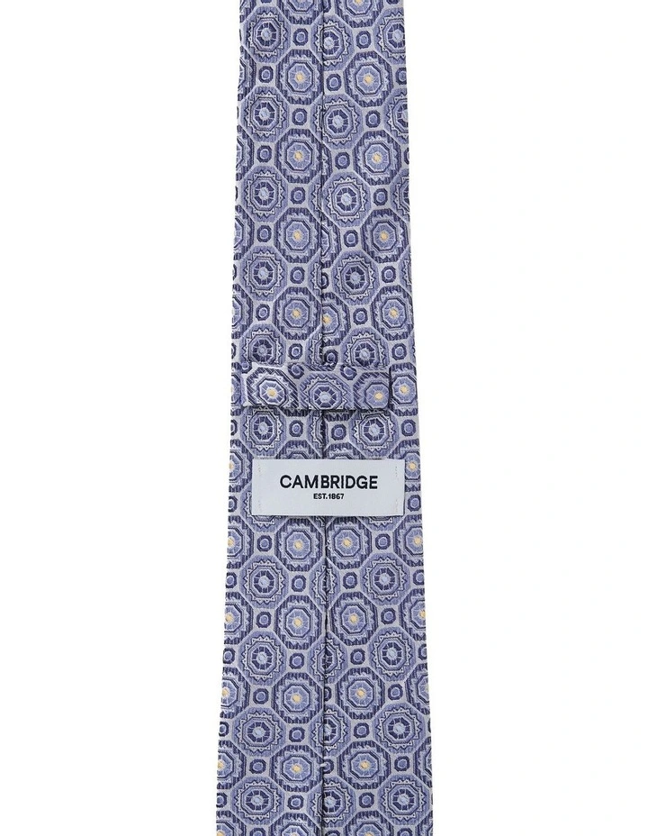 Geo Foulard Silk Tie In Sky image 2
