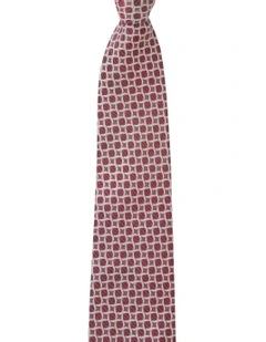 Rings Silk Tie in Red