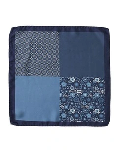 Floral 4-Way Silk Pocket Square In Blue